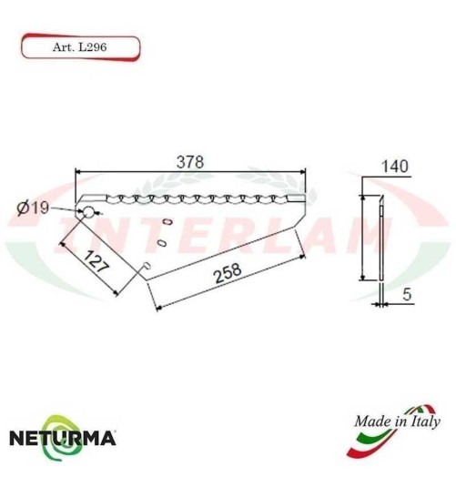 L296 - Lame per Carri Foraggeri  - comp. MARANGON (1 Pz.)