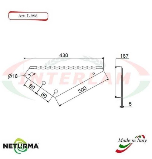 L298 - Lame per Carri Foraggeri - (5 Pz.)