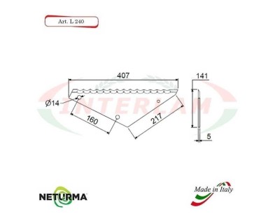 L240 - Lame per Carri Foraggeri - Dentata - Ø141 - (5 Pz.)
