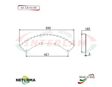LK301 Lame TRINCIA Foraggi e Mais KEMPER - RAGGIO STRETTO - (8 Pz.)