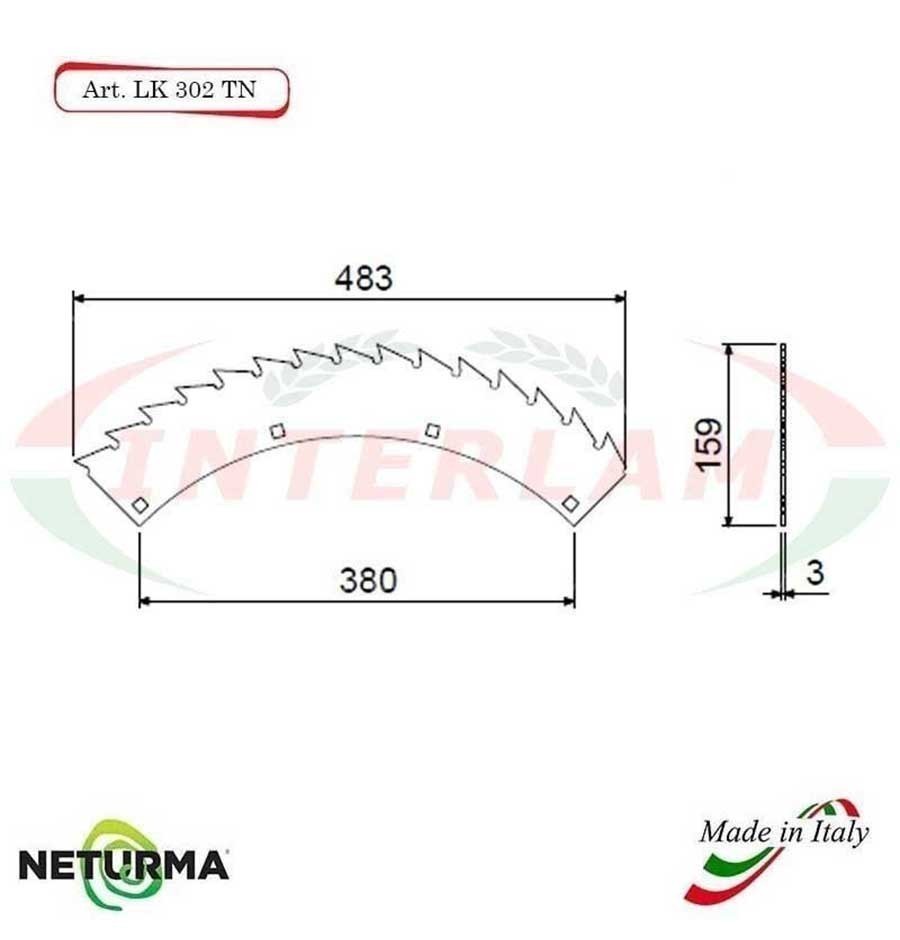 LK302 - Lame TRINCIA Foraggi e Mais KEMPER - TIPO NUOVO - (8 Pz.)