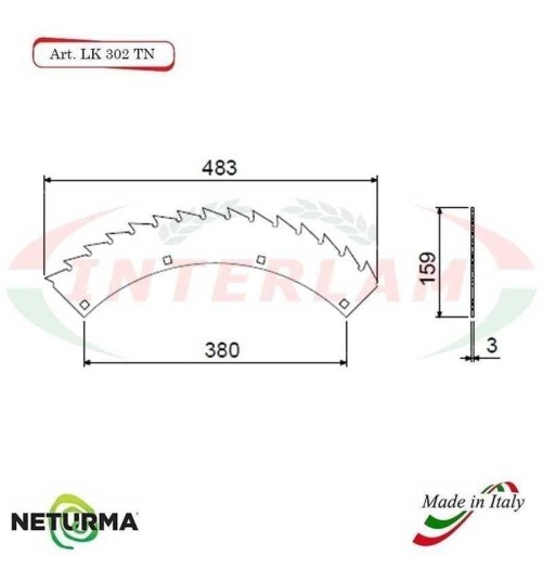 LK302 - Lame TRINCIA Foraggi e Mais KEMPER - TIPO NUOVO - (8 Pz.)