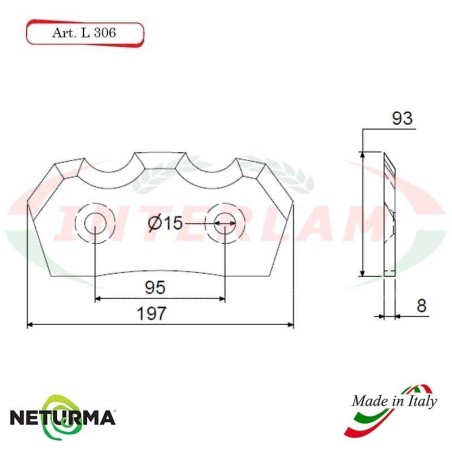 Lama per Carri UNIFEED L306 Dentata Ø93 - MARMIX - (5 Pz.)