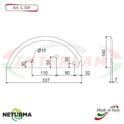 Lama per Carri UNIFEED L328 Liscia - Ø140 - ALIECO - (2 Pz.)