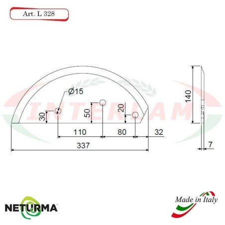 Knife for mixer wagons UNIFEED L328 Smooth- - Ø140 - ALIECO - (2 Pcs.)